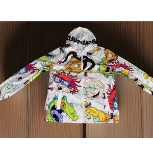 Members Only Nickelodeon Rugrats All Over Print Windbreaker‎ Jacket Women's